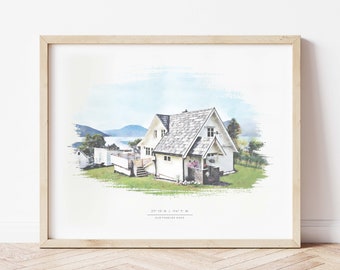 Custom House Portrait | Housewarming Gift | First Home Gift | Home Illustration | Watercolor Home Portrait | Realtor Closing Gift | Home Art