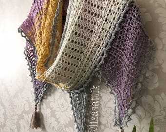 PDF Crochet Shawl Pattern - Wisteria Way