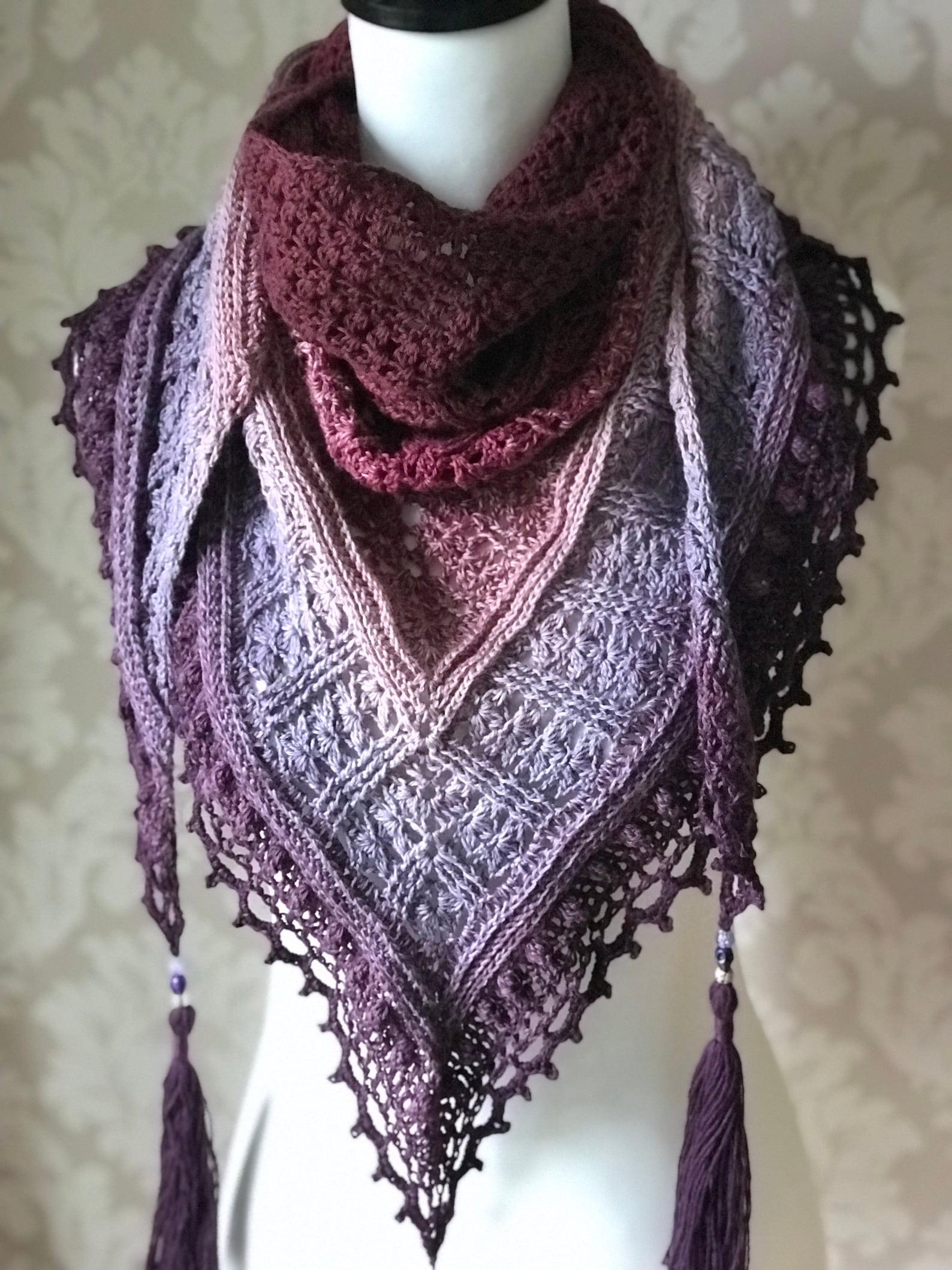 Crochet Shawl PDF Pattern Download - Feel Your Way - Etsy