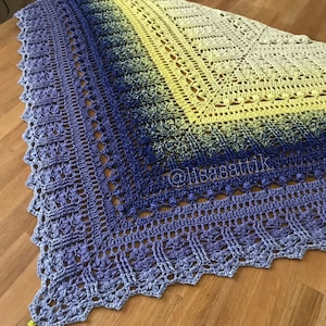 PDF Crochet Shawl Pattern - Custard Cream