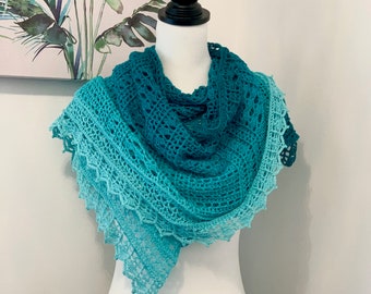 マフラー・ストール mellotory 100% Cashmere Crochet Shawl Muffler (Sky Blue) echarpe-moire-ciel-1_grande.