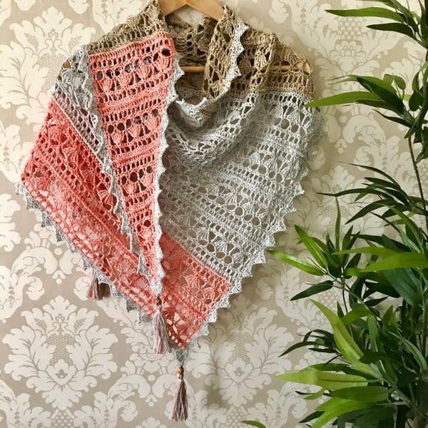 PDF Crochet Shawl Pattern - Chocolate Box