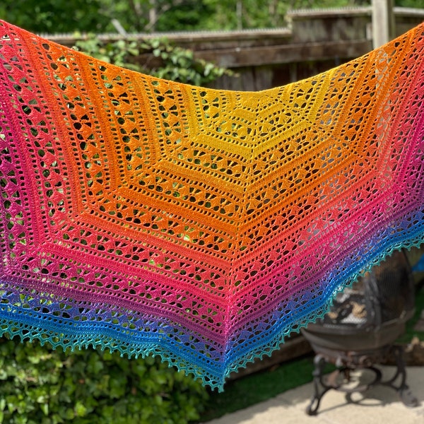 Crochet Shawl PDF Pattern Download - Sunshine After the Rain