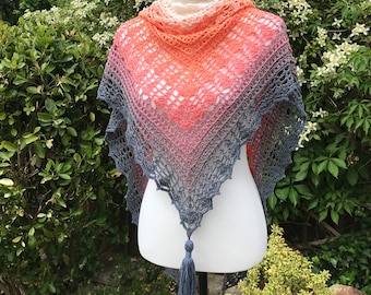 Crochet Shawl PDF Pattern Download - Sunset Boulevard