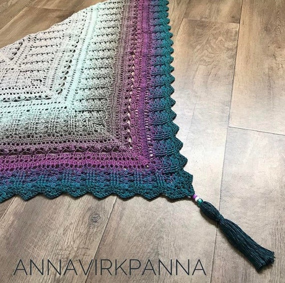 Pdf Crochet Shawl Pattern Custard Cream Etsy