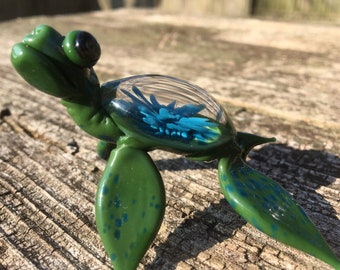 Sea Turtle with Blue Anemone Shell