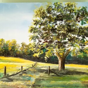 A Walk in the Field: Original Landscape Painting on Canvas