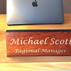 Desk Name Plate, Desk Sign, Wooden Name Plaque, Custom Name Plate, Wooden Desk Name Plate