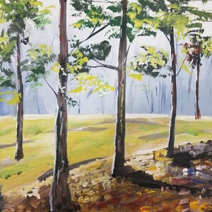 Tree Grove: Original Landscape Painting on Canvas