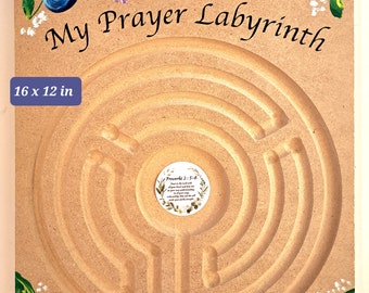 Prayer Labyrinth, Finger labyrinth, Carved labyrinth, Prayer Gift, Christian Gift