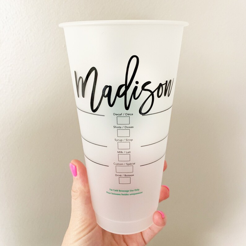 Name Decal Sized for Starbucks Cold Cup Name Sticker Decal Etsy