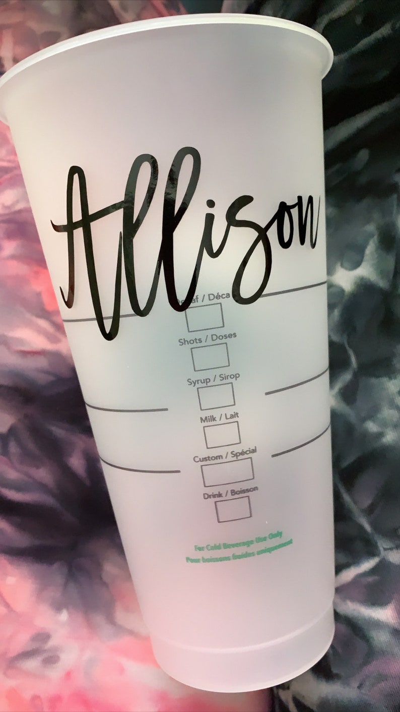 Name Decal Sized for Starbucks Cold Cup Name Sticker Decal Etsy