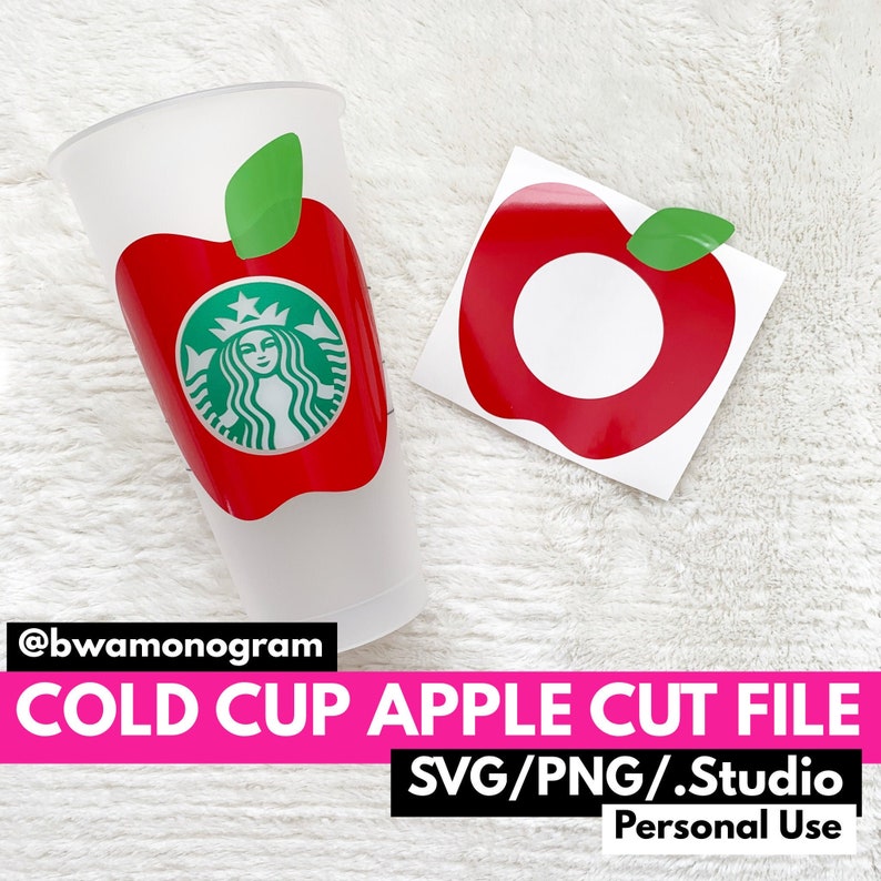Starbucks Cup Apple SVG/ PNG/ .Studio PERSONAL use Cut