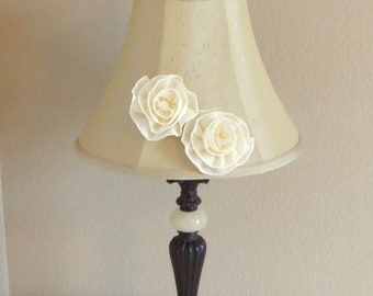 Ivory Burlap Flowers, 2 Piece Set