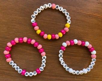 Bracelet d'inspiration musicale Legally Blonde, théâtre musical, peut être personnalisé, entièrement fait main sur commande