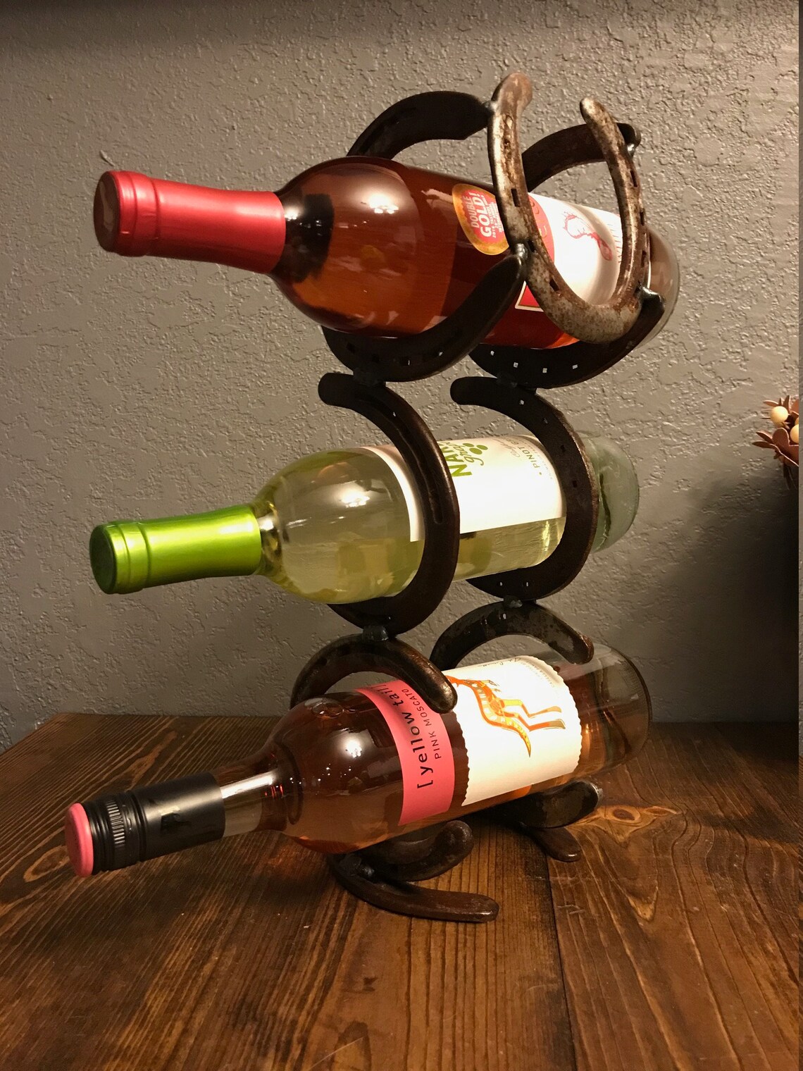Traditional Horseshoe Wine Rack Etsy