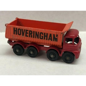 1960s Matchbox by lesney no 17 hoveringham tipper truck red and orange nice