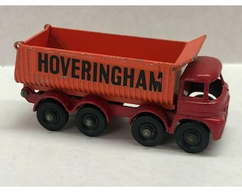1960s Matchbox by lesney no 17 hoveringham tipper truck red and orange nice