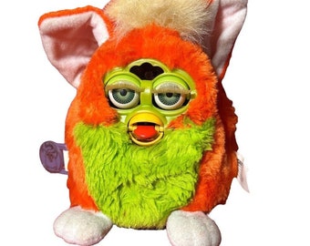 Tiger Electronics Furby Babies Green & Orange with tags WORKS! Vintage 1999