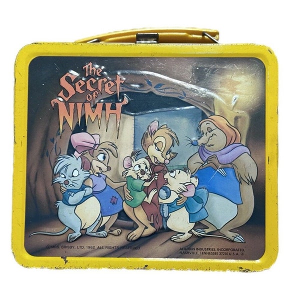 The Secret of the Nimh 1982 Aladdin metal lunchbox Mrs Brisby