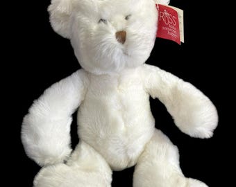 Russ Berrie & Co Byron I Love You white plush bear VINTAGE