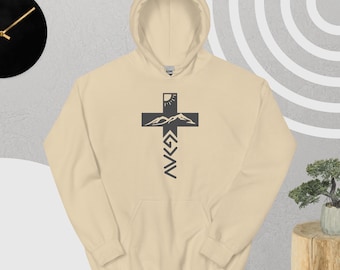 Unisex huvtröja med korsdesign