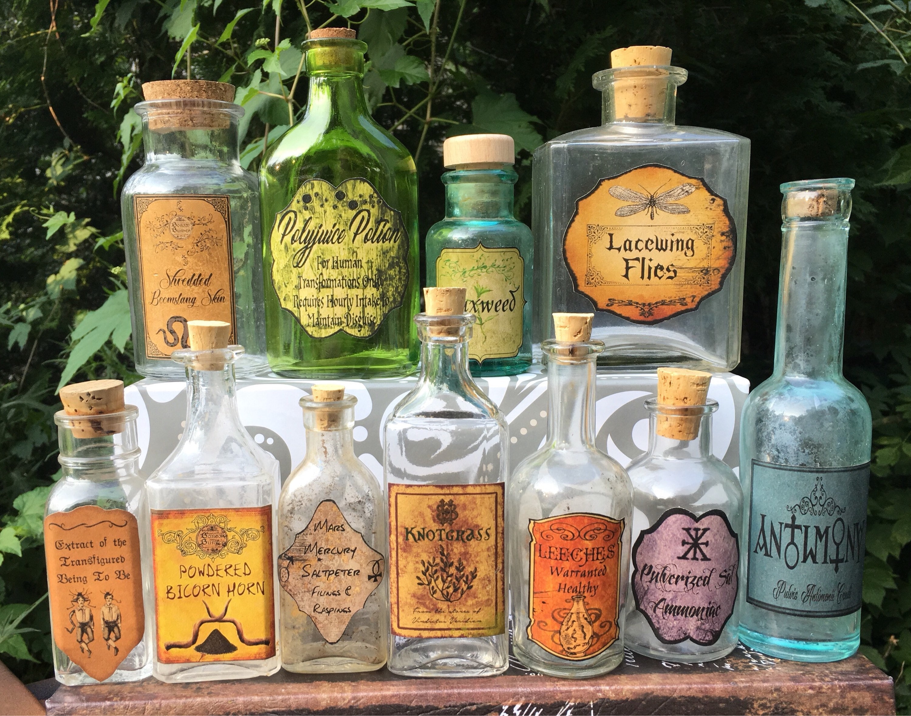 Harry Potter Collectibles LABELS ONLY Small 1.5” Tall Apothecary Potion