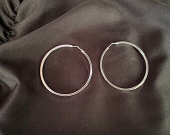 Sterling Silver hoop earrings 2 Inches