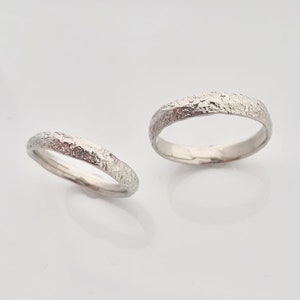 REEF: High Polish Sterling Silver Band Ring with Natural Coral Texture Stacking Ring or Wedding Band image 2