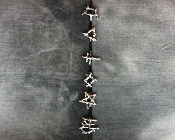 Unisex Sterling Silver Rune Glyph Symbol Ring Set