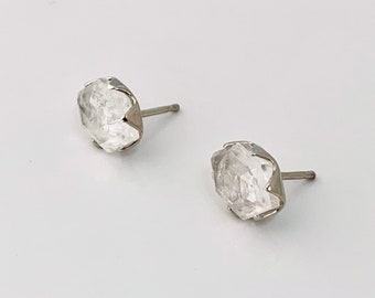 LAKE: Herkimer Diamond Quartz Silver Studs