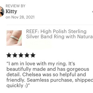 REEF: High Polish Sterling Silver Band Ring with Natural Coral Texture Stacking Ring or Wedding Band image 7