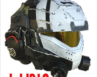 Titanfall 2 Pulse Pilot Helmet kit.  Unpainted and trimmed with parts. Size L/XL