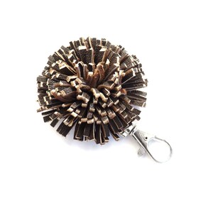 Leather Keychain, Pom Pom, Bag Charm, Bag Accessories, Real Leather Accessory, Handmade Keychain, Purse, Genuine Leather, Pompom, Gift Her image 7