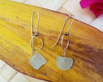 OPIUM bottle seaglass pieces and sterling silver earings