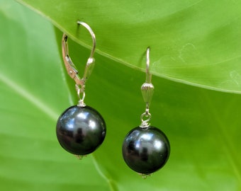 Tahitian pearl earrings