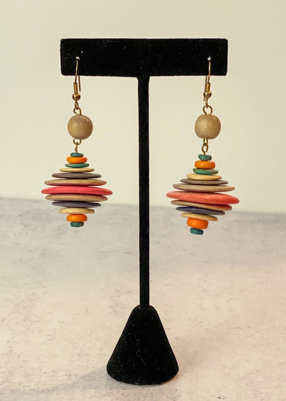 Vintage 1990s Multi-colored Dangle Earrings