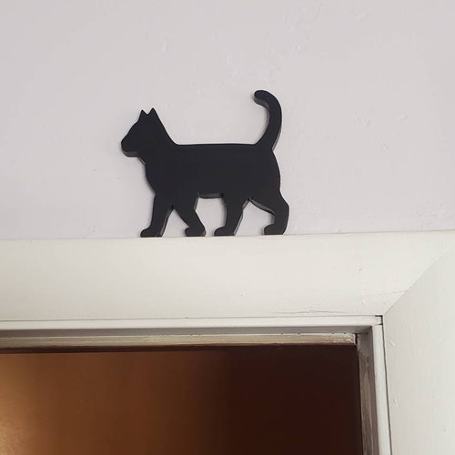 Cat Home Decor Door Frame Black Walking Multiple Colors Etsy