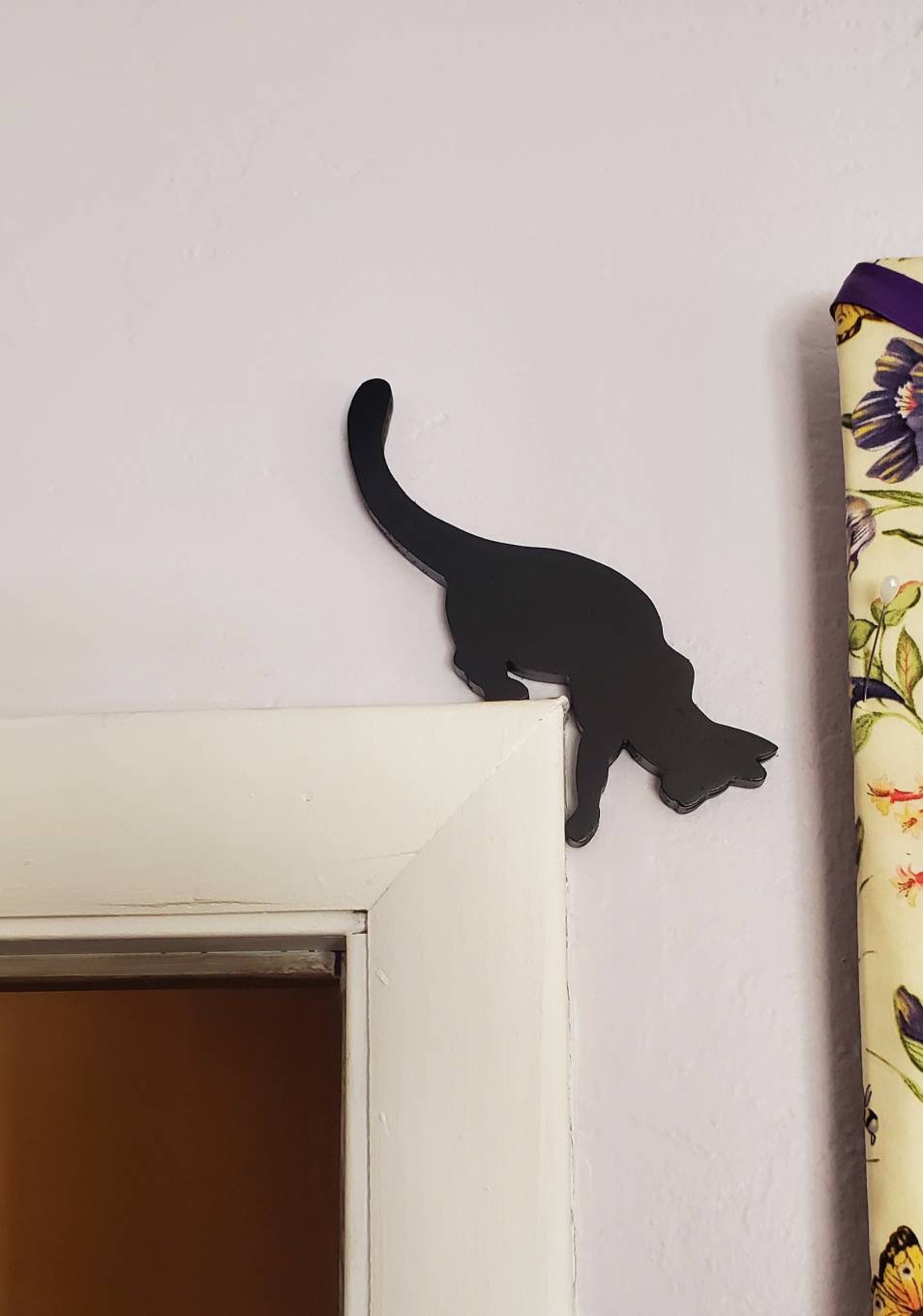 Cat Home Decor Door Frame Black Upside Down Multiple Colors Etsy