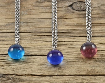 Necklace dot glass old pink - short necklaces gift idea girlfriend