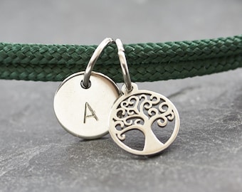 Bracelet Tree of Life Engraving Sail Rope - Vegan Friendship Bracelet Small Personalized Gift Valentine's Day with Card