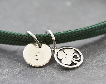 School Bracelet Shamrock Heart Luck Engraving Friendship Bracelet Small Personalized Gift