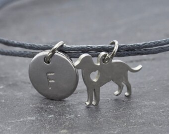 Bracelet dog stainless steel gray engraving vegan friendship doglover