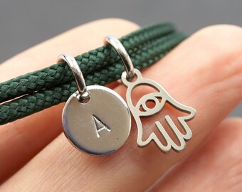 Bracelet Fatima's Hand Eye Sailing Rope Engraving
