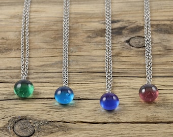 Necklace dot glass jewellery gift light blue - short necklaces gift idea girlfriend jewellery CLAPPER GLASS