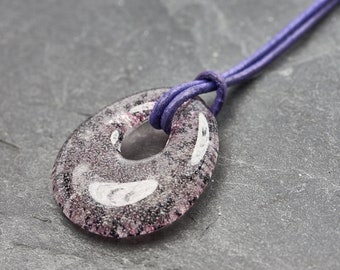 Ash jewelry necklace drop ashes black violet - memory of deceased pet - urn - glass