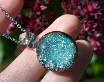 Ash jewelry gift for cat memorial jewelry necklace borosilicate glass ashes - keepsake of deceased pet - urn - glass