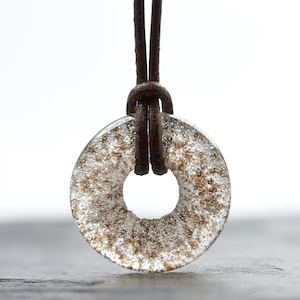 Ascheschmuck Anhänger Gedenkschmuck Circle Asche braun  - Andenken an verstorbenes Haustier - Urne - Glas