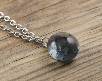 Necklace dot glass grey - short necklaces KLAPPERGLAS