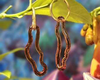 Earrings Flow orange brown